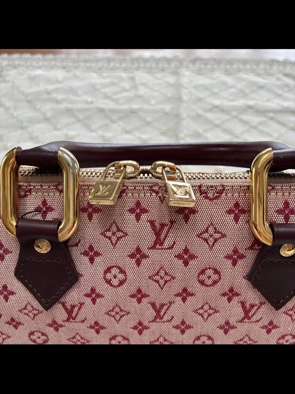Louis Vuitton Pink and Dark Brown Monogram Satchel